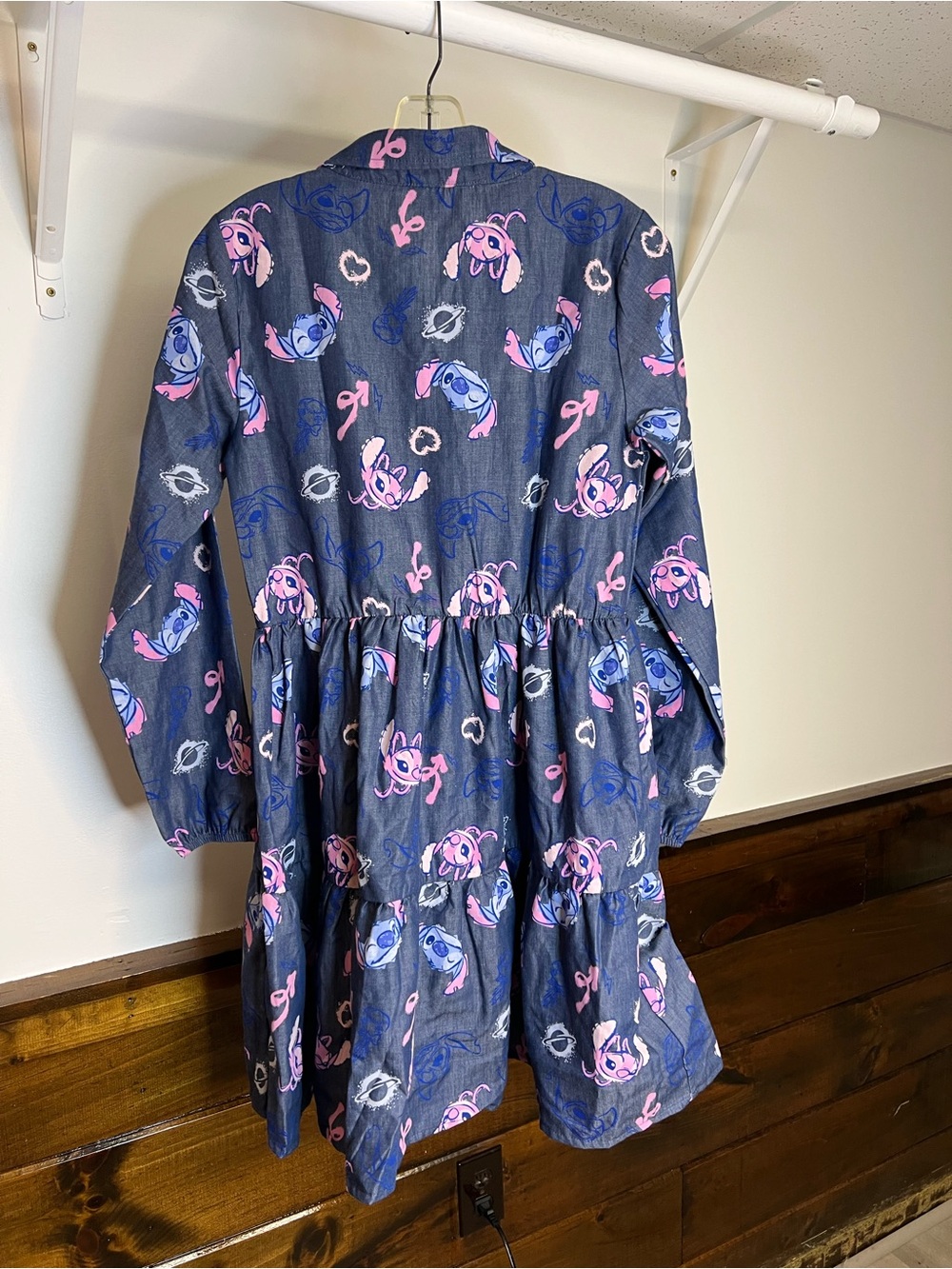 Disney Lilo & Stitch Long Sleeve Tiered Ruffle Dress- 16 (Girl) - Picture 2 of 5